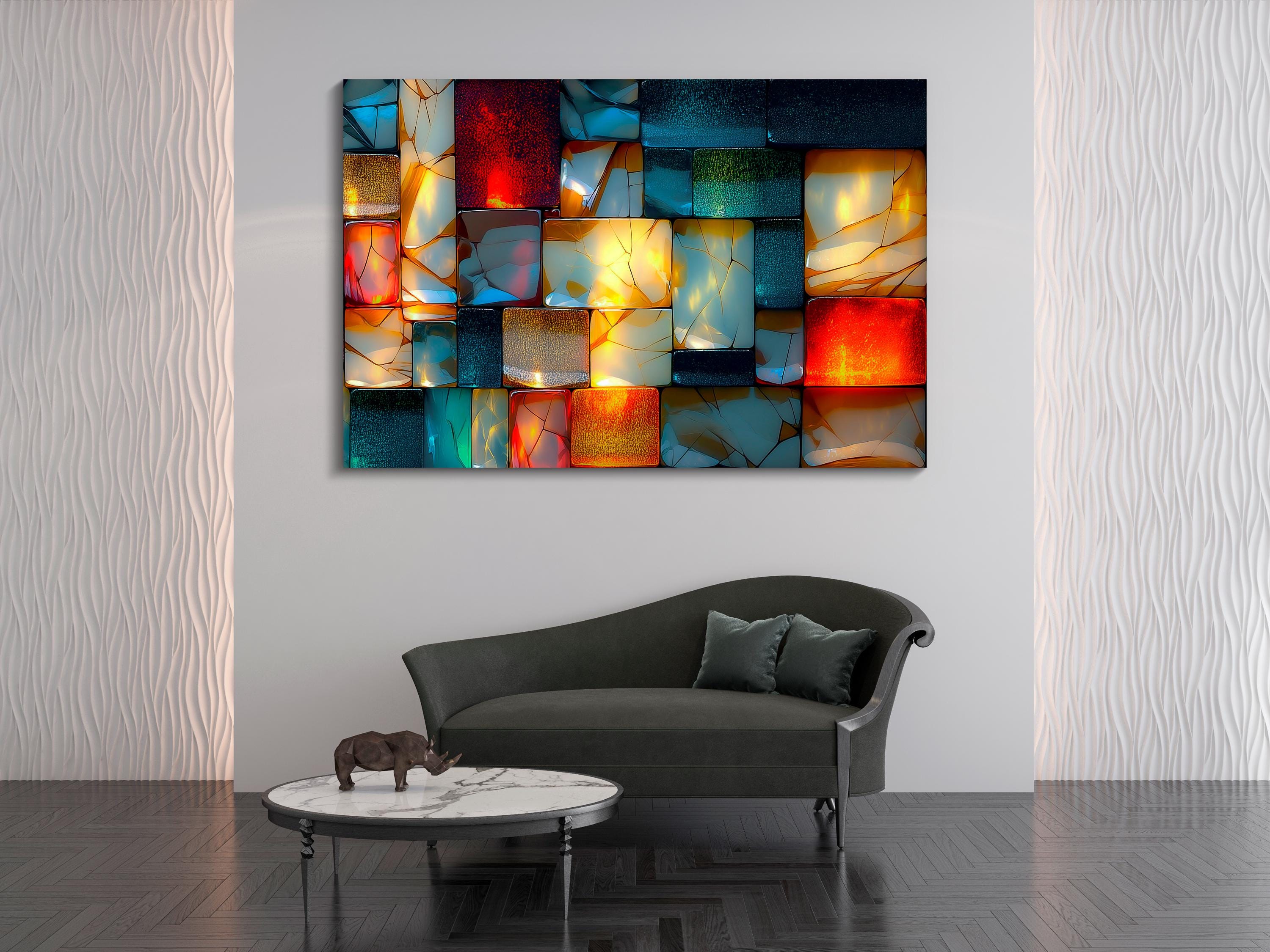 Lumirock Platinum Crystal AcrylGlass Wall Art: Shatterproof Luxury Decor