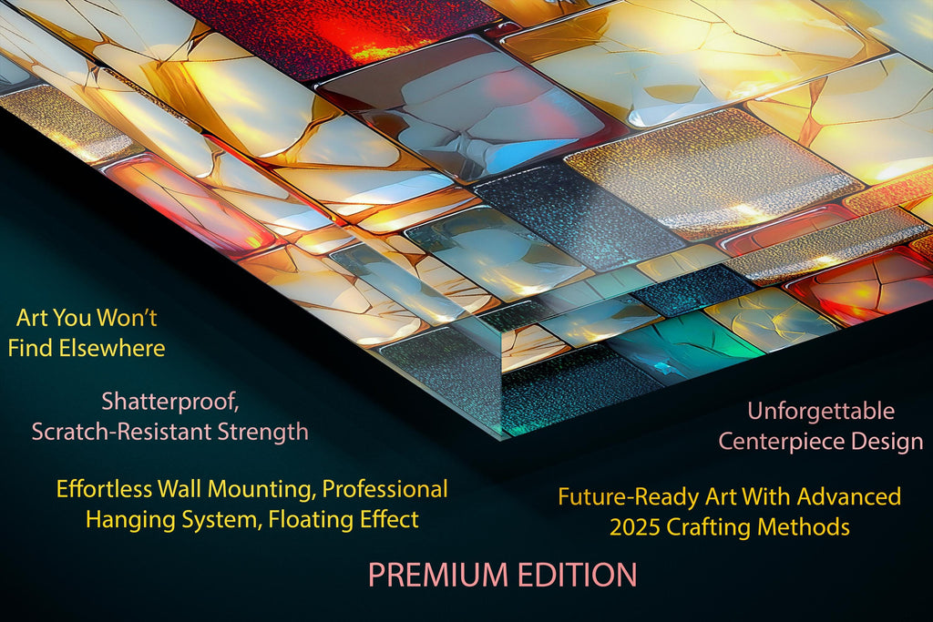 Lumirock Platinum Crystal AcrylGlass Wall Art: Shatterproof Luxury Decor