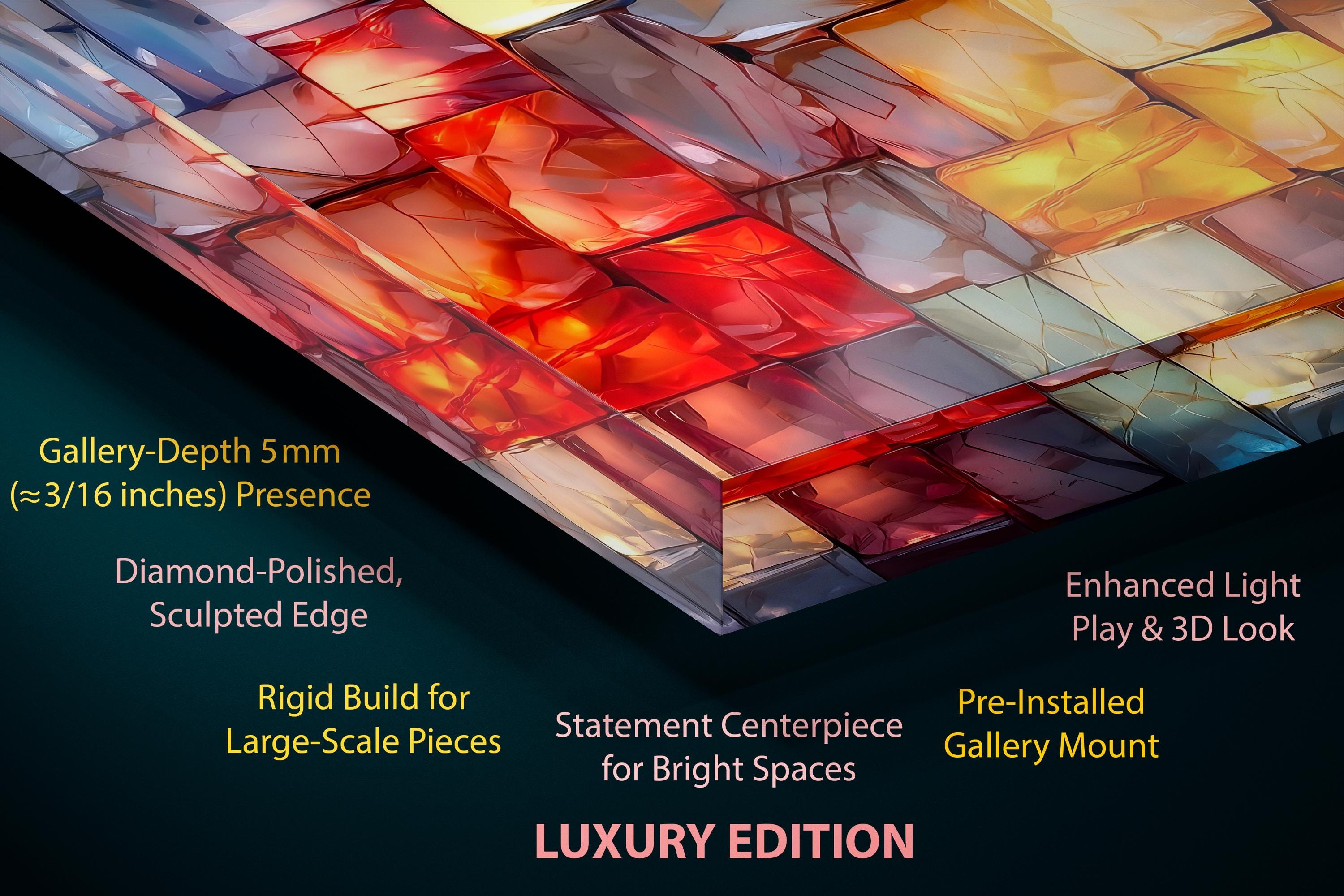 LumDance Crystal AcrylGlass Wall Art: Shatterproof Modern Decor