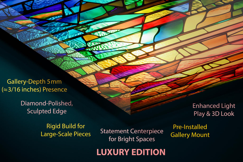 Ethereal Light Mosaic AcrylGlass Wall Art: Contemporary Abstract Decor