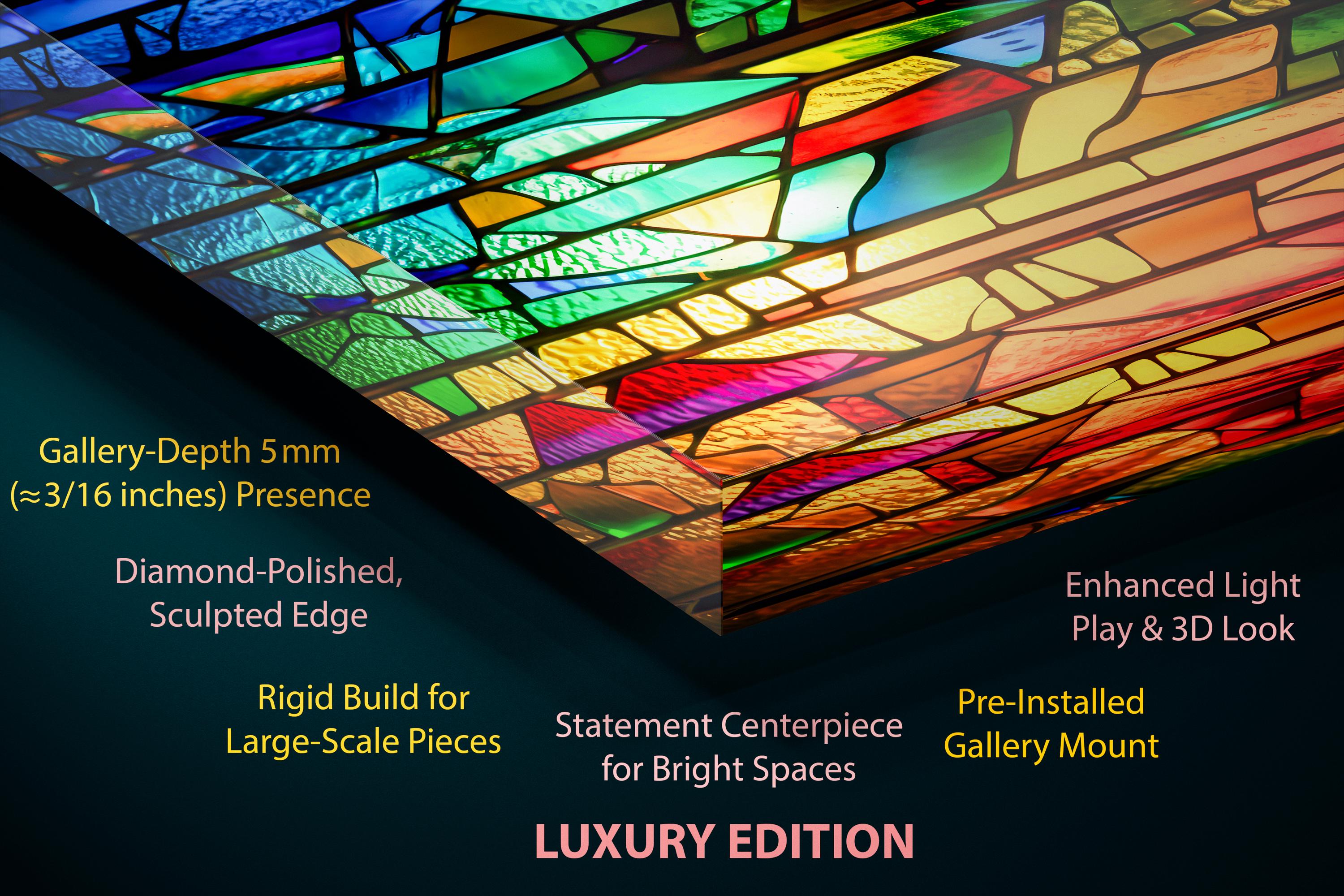 Ethereal Light Mosaic AcrylGlass Wall Art: Contemporary Abstract Decor