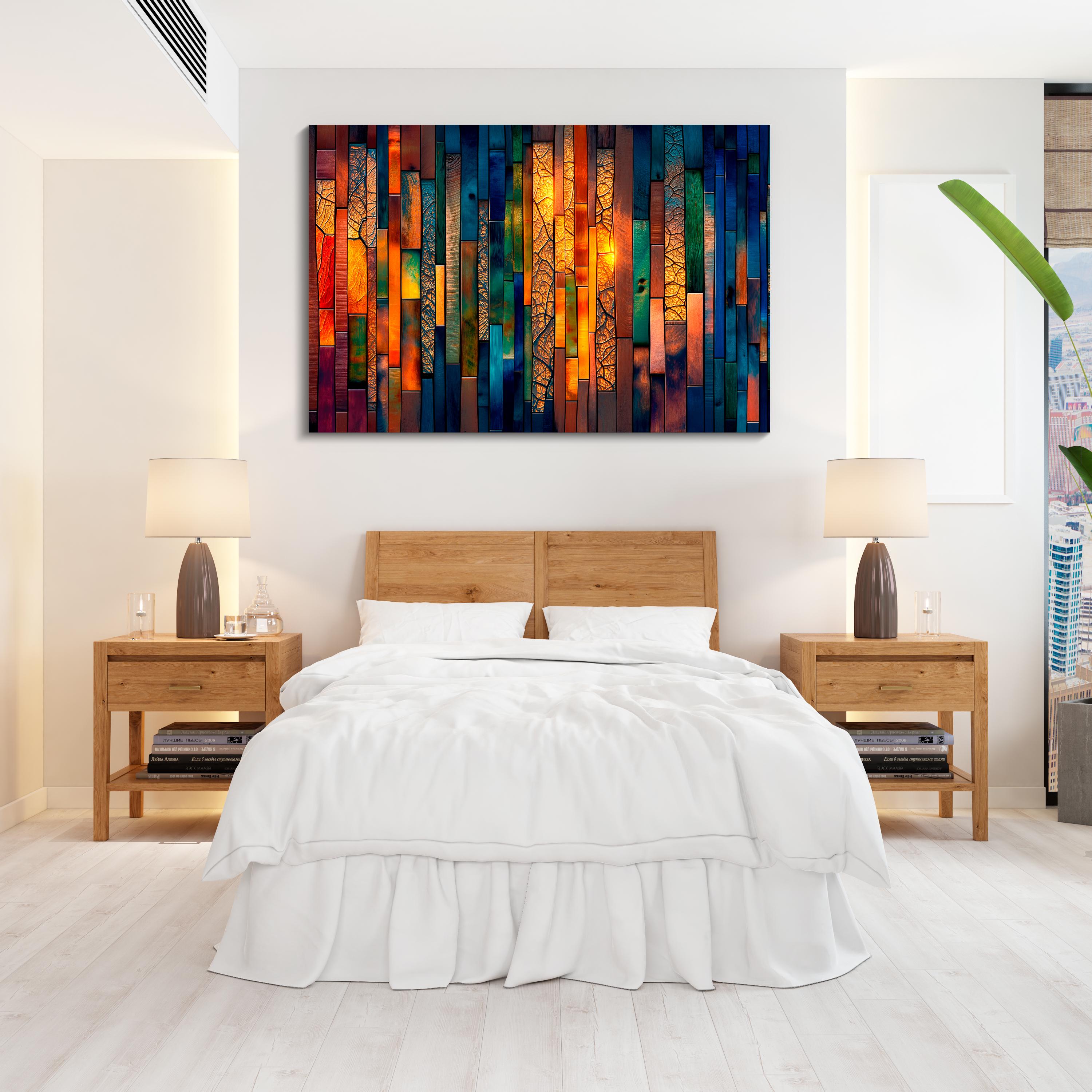 Teal & Gold AcrylGlass Unique Wall Art | Luxury Abstract Geometric 3:2 Statement Piece