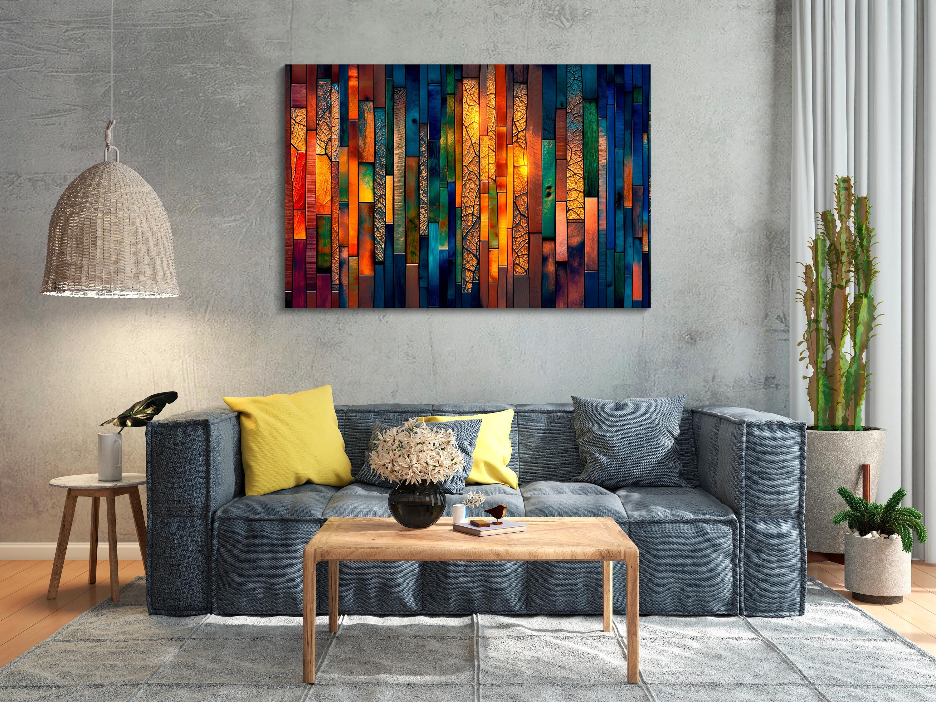 Teal & Gold AcrylGlass Unique Wall Art | Luxury Abstract Geometric 3:2 Statement Piece