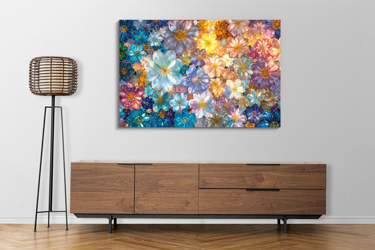 Floral AcrylGlass Wall Art: Ethereal Botanical 3D Panel
