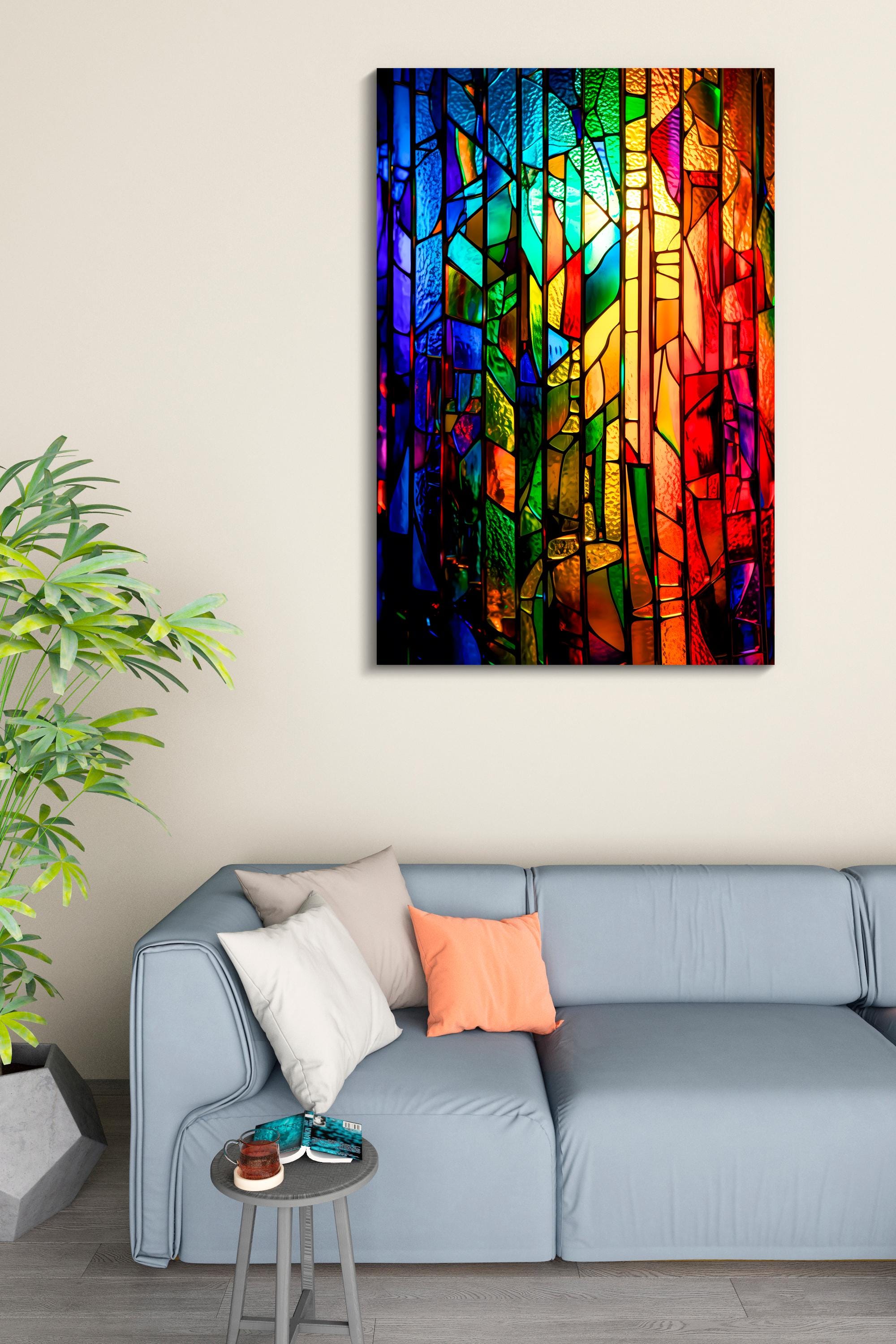 Ethereal Light Mosaic AcrylGlass Wall Art: Contemporary Abstract Decor