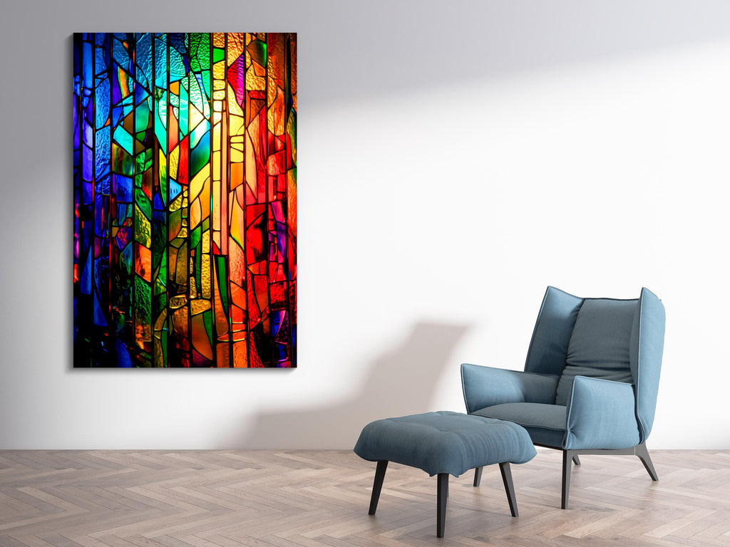 Ethereal Light Mosaic AcrylGlass Wall Art: Contemporary Abstract Decor