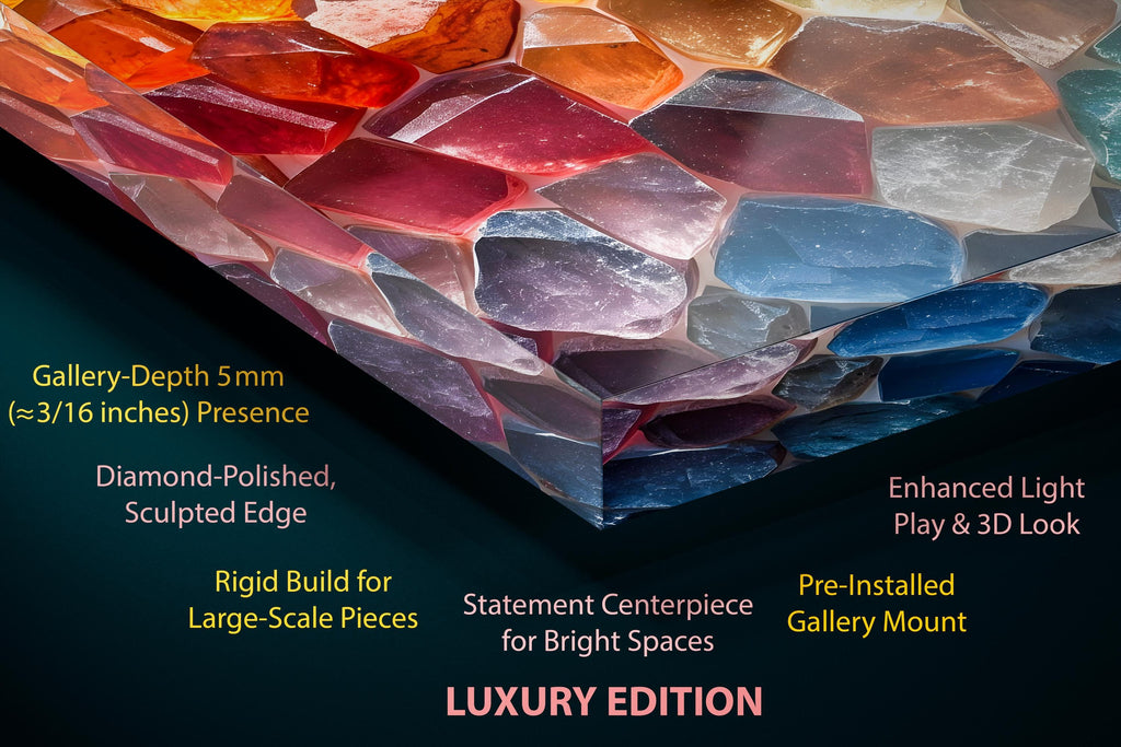 Crystal Geode AcrylGlass Wall Art: Luminous Modern Decor