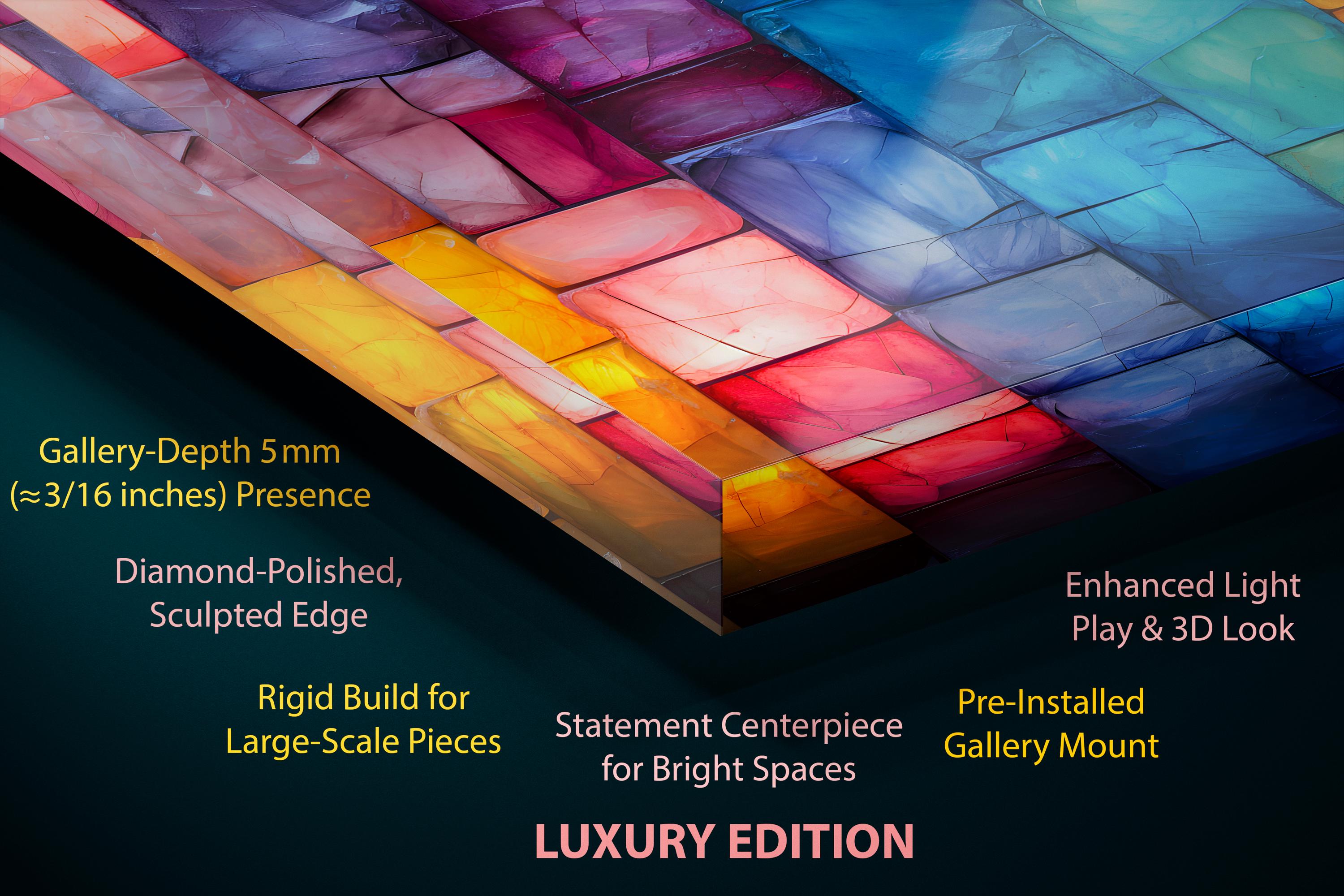 Marblesque Acrylic Glass Wall Art: Sapphire, Emerald, Amethyst Hues