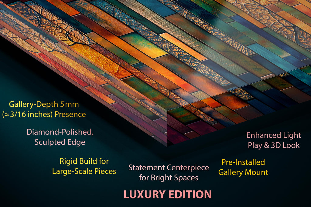 Teal & Gold AcrylGlass Unique Wall Art | Luxury Abstract Geometric 3:2 Statement Piece