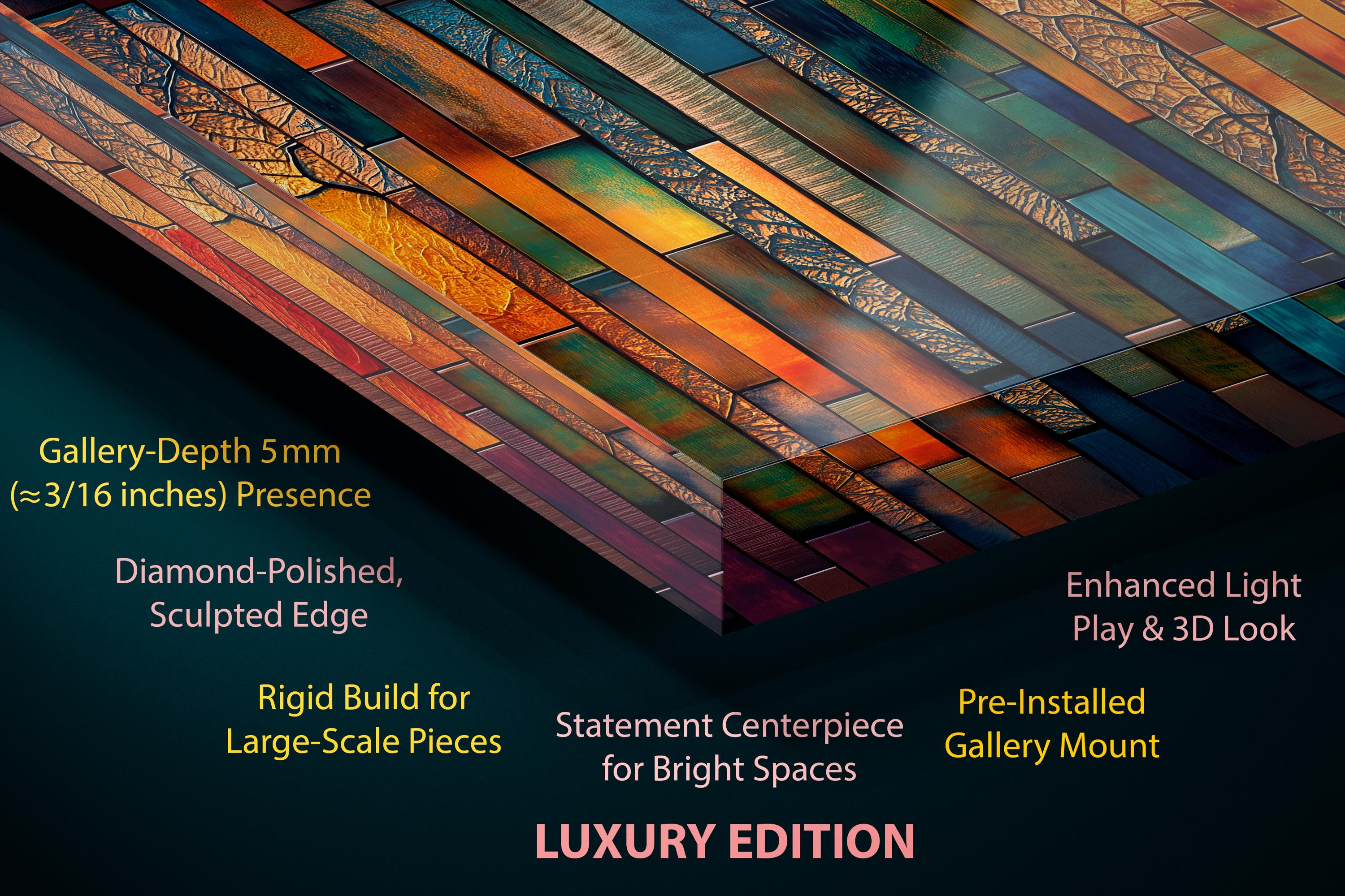 Teal & Gold AcrylGlass Unique Wall Art | Luxury Abstract Geometric 3:2 Statement Piece
