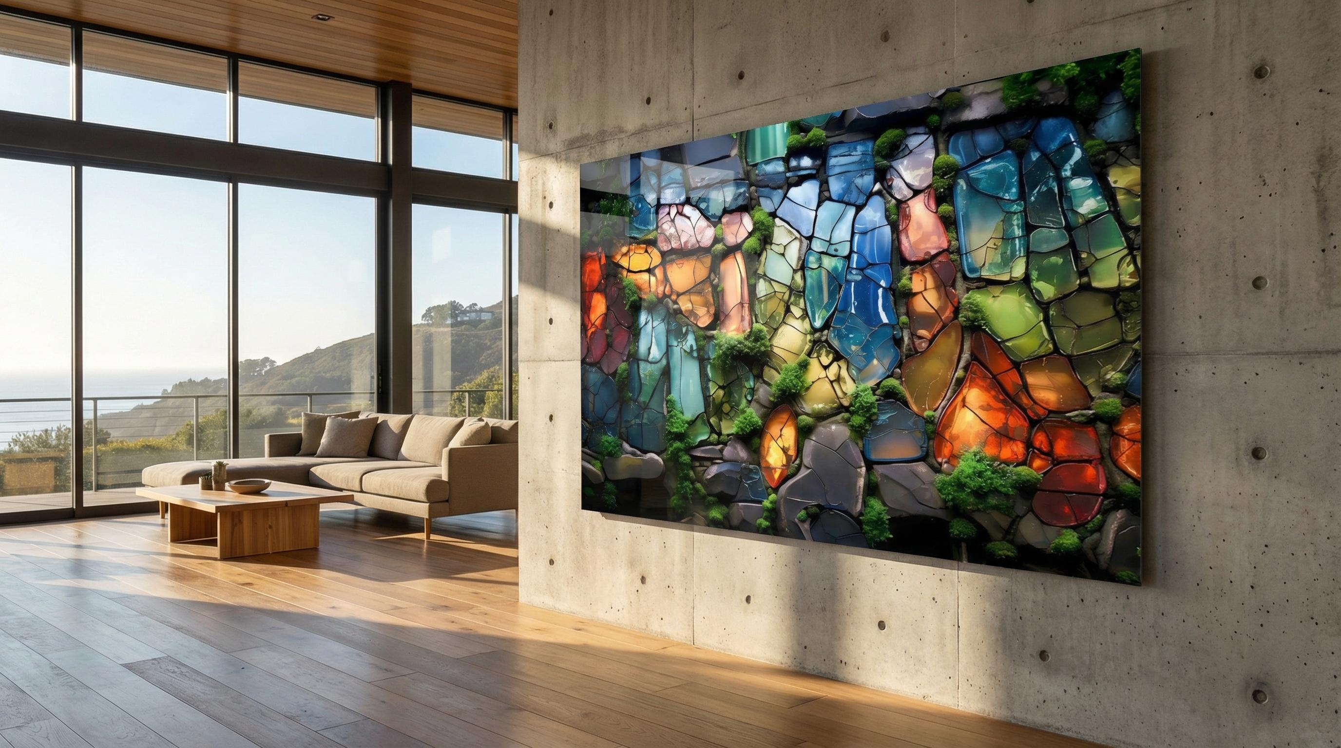 Moss & Gems Crystal Wall Art – Biophilic Home Decor