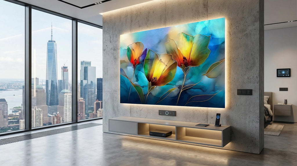 Golden Poppy Crystal AcrylicGlass Wall Art: Luxury Floral Decor