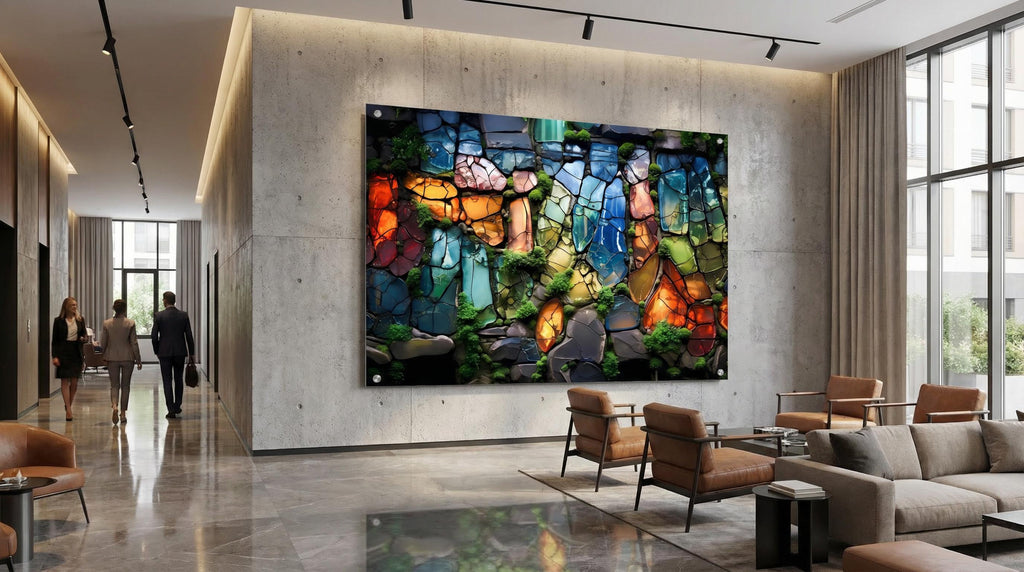 Moss & Gems Crystal Wall Art – Biophilic Home Decor