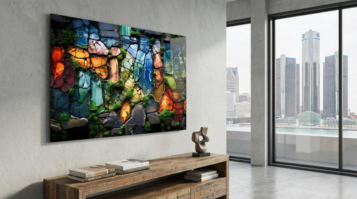 Moss & Gems Crystal Wall Art – Biophilic Home Decor