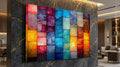 Marblesque Acrylic Glass Wall Art: Sapphire, Emerald, Amethyst Hues
