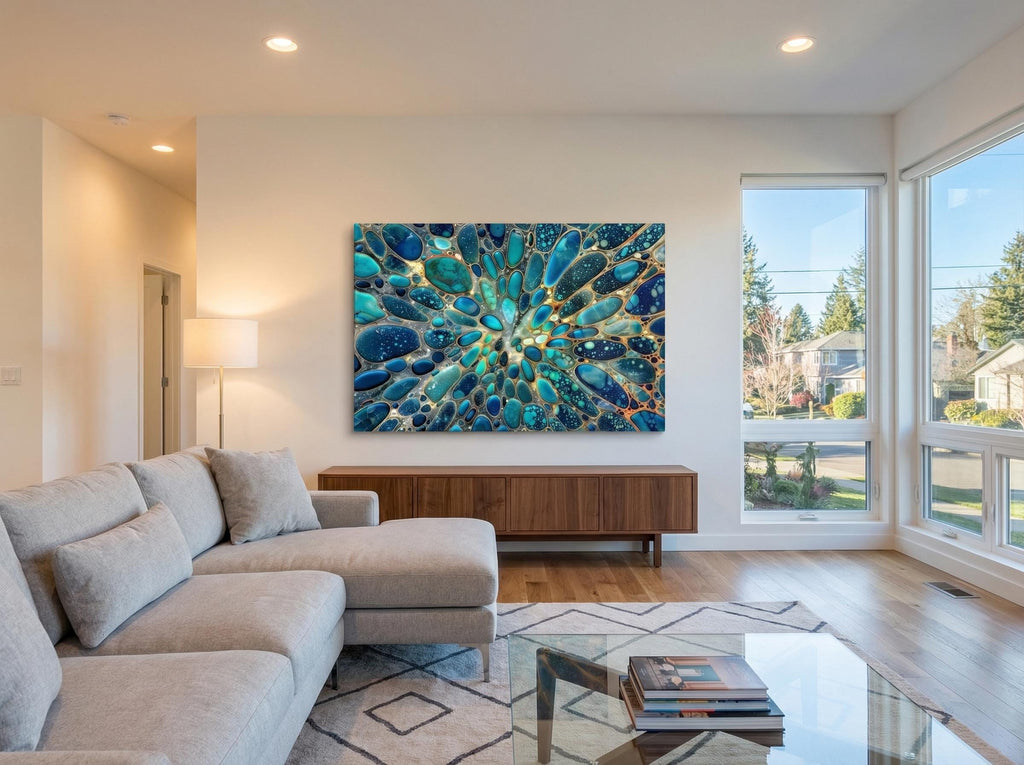 Turquoise Dream AcrylGlass Wall Art: Modern Abstract Decor