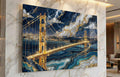 Golden Gate Bridge AcrylGlass Wall Art: Limited Edition Blue Agate 3D Effect (San Francisco)