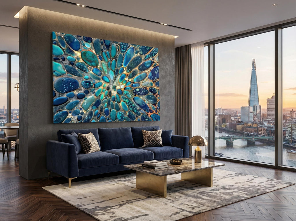 Turquoise Dream AcrylGlass Wall Art: Modern Abstract Decor