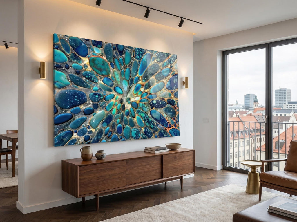 Turquoise Dream AcrylGlass Wall Art: Modern Abstract Decor