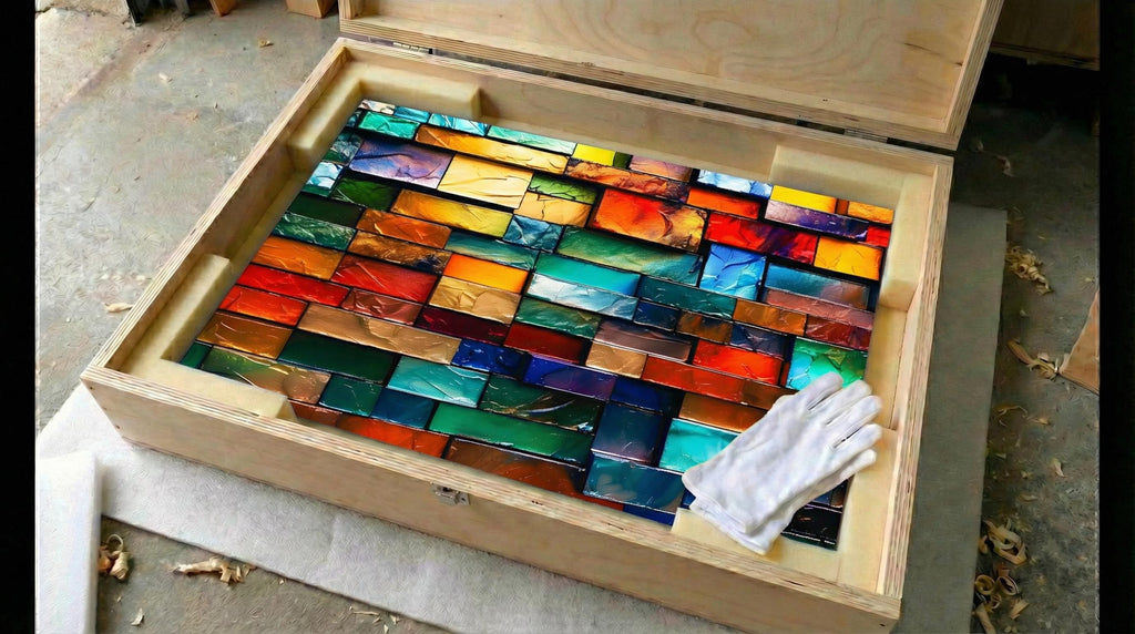 Marbella Crystal AcrylGlass 3D Wall Art: Jewel Tone Mosaic, Modern Home Decor