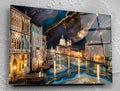 Venice Grand Canal Agate Wall Art, Crystal Glass Cityscape, Venetian Decor, Fluid Gold Piece