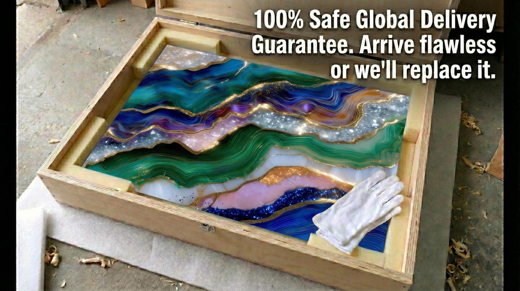 Emerald Sapphire Meridian Crystal AcrylGlass Wall Art