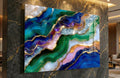 Emerald Sapphire Meridian Crystal AcrylGlass Wall Art