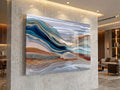 Navy Champagne Crystal AcrylGlass Wall Art, Executive Office and Boardroom Decor