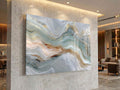 Sage Aqua Crystal AcrylGlass Wall Art, Dental Boutique and Wellness Clinic Decor