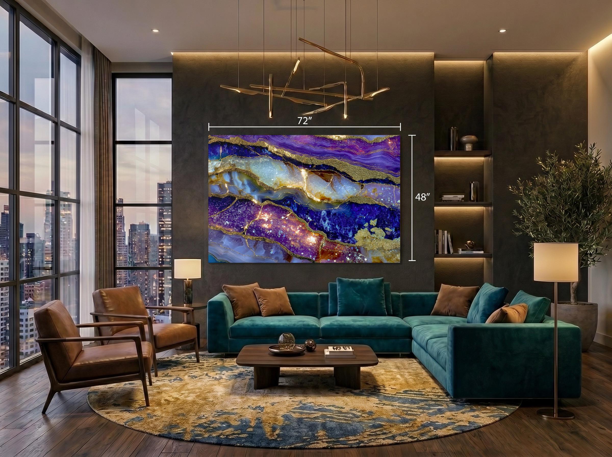 Imperial Amethyst Geode - Luxury Crystal AcrylGlass Wall Art for Modern Interiors