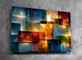 Luminous Topaz & Sapphire Crystal AcrylGlass Wall Decor: Contemporary Art with 3D and Backlit illusion