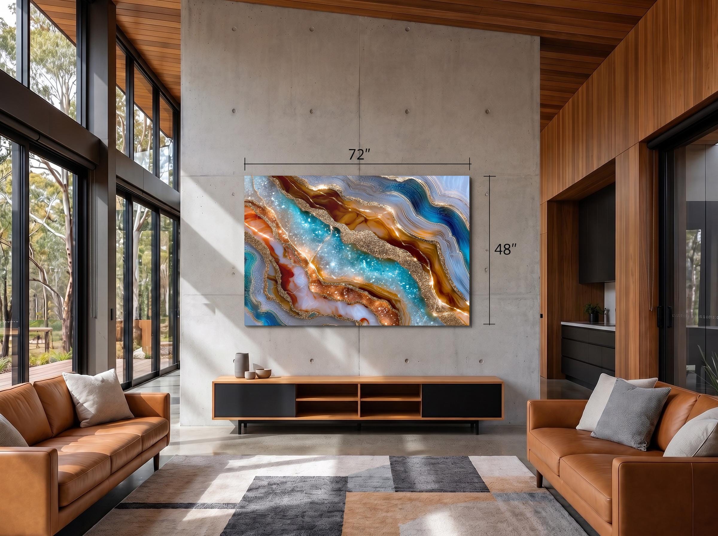 Emerald Forest Crystal AcrylGlass Wall Art: Modern Green Abstract Decor