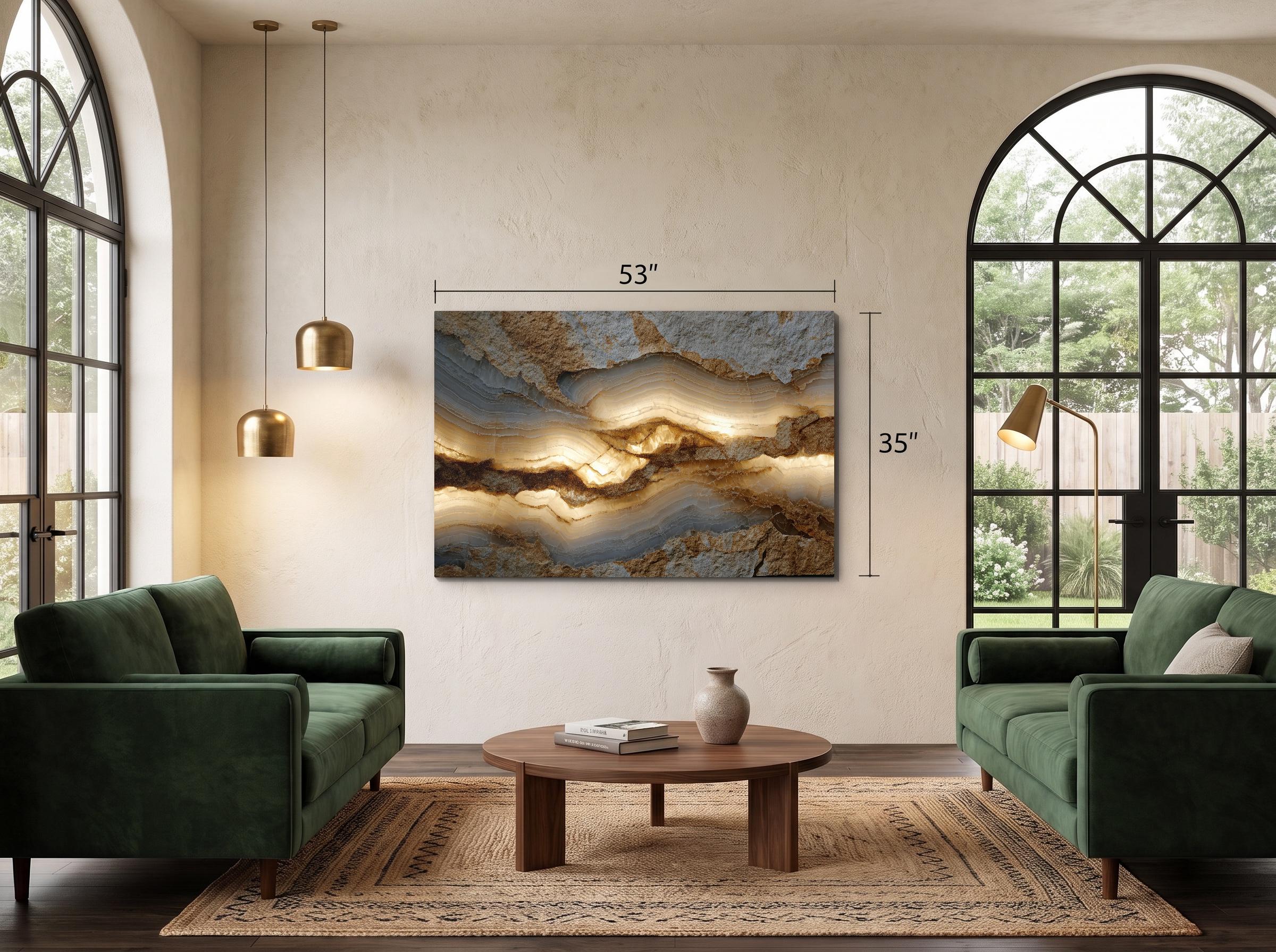 Liora Vein Acrylic Glass Wall Art, Neutral Mineral Statement Piece, Japandi Organic Modern Decor