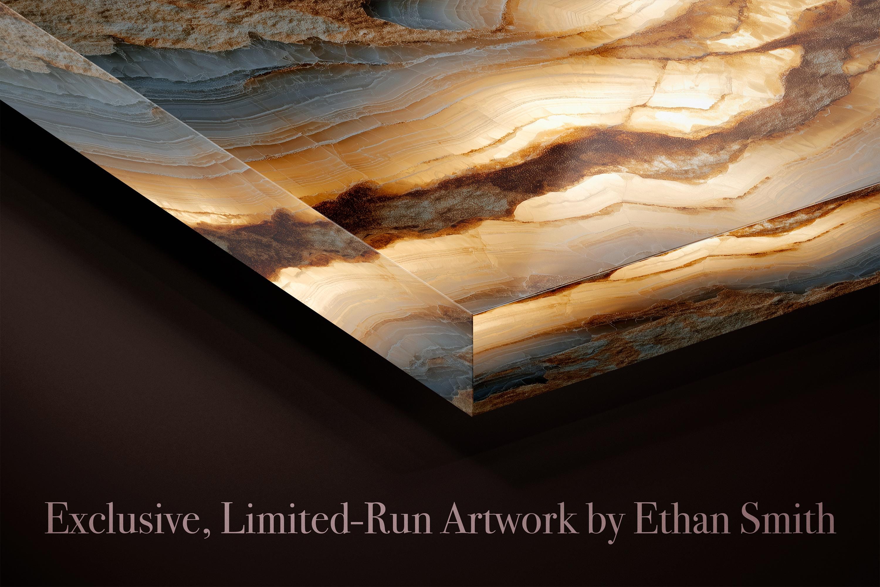 Liora Vein Acrylic Glass Wall Art, Neutral Mineral Statement Piece, Japandi Organic Modern Decor