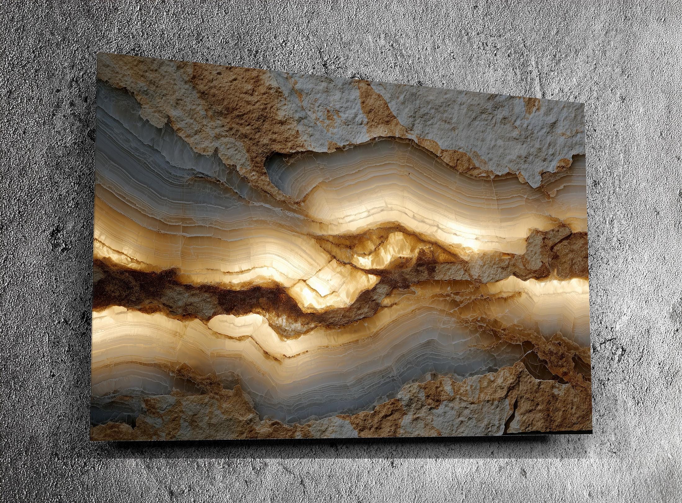 Liora Vein Acrylic Glass Wall Art, Neutral Mineral Statement Piece, Japandi Organic Modern Decor