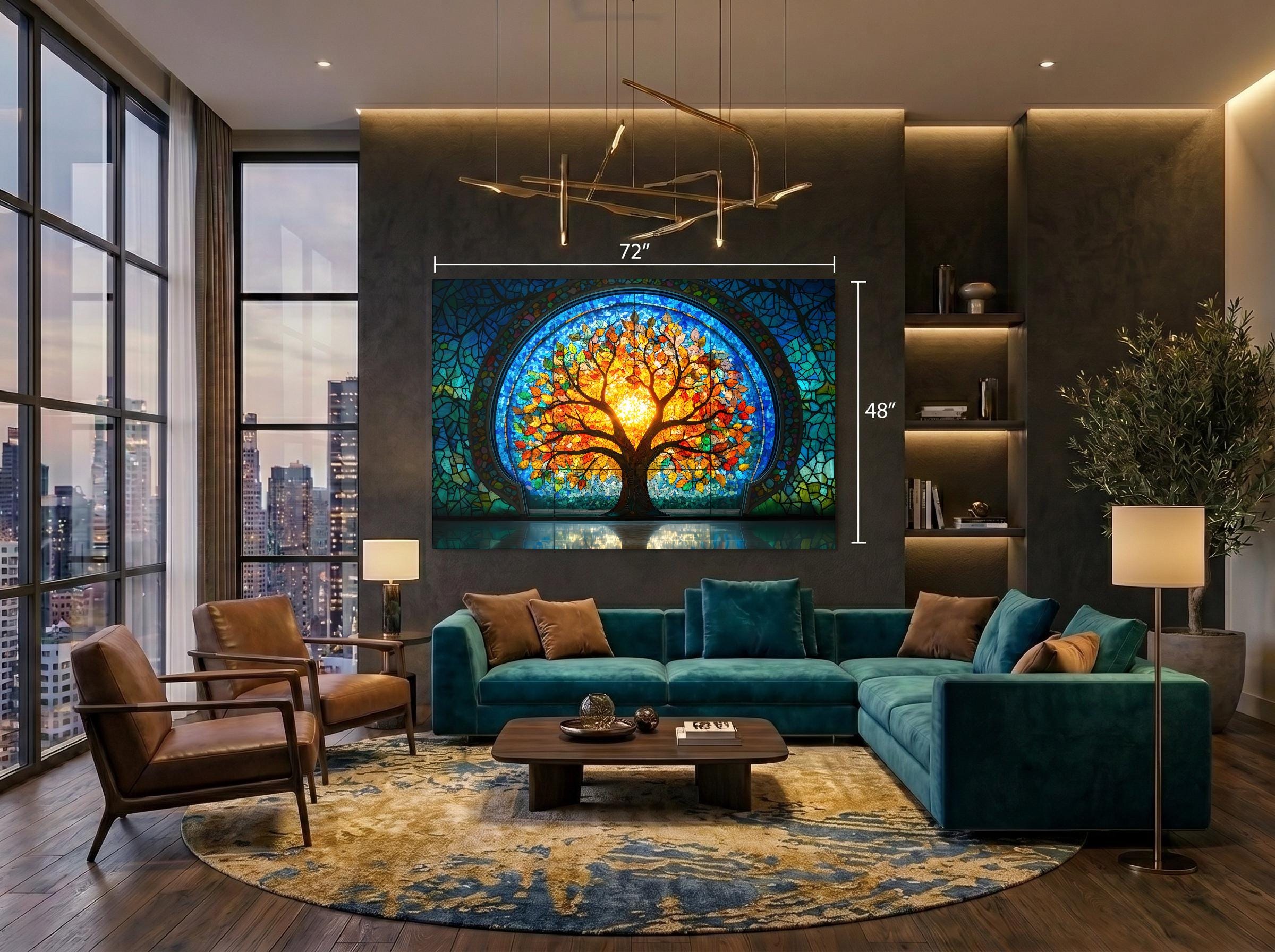 Tree of Life Radiant Crystal AcrylGlass Wall Art