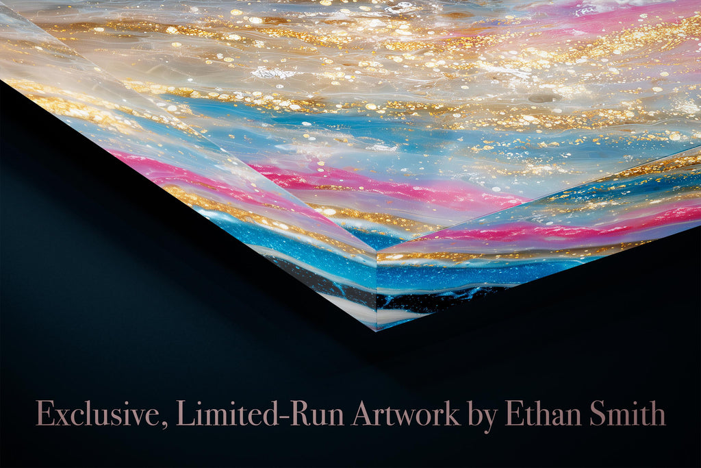 Geode Solivelle Crystal AcrylGlass Wall Art, Champagne Glitter Geode Decor for Modern Interiors
