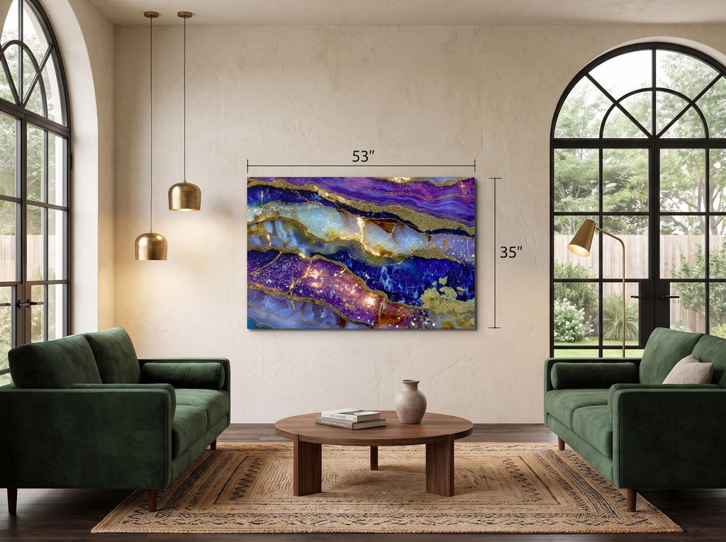 Imperial Amethyst Geode - Luxury Crystal AcrylGlass Wall Art for Modern Interiors
