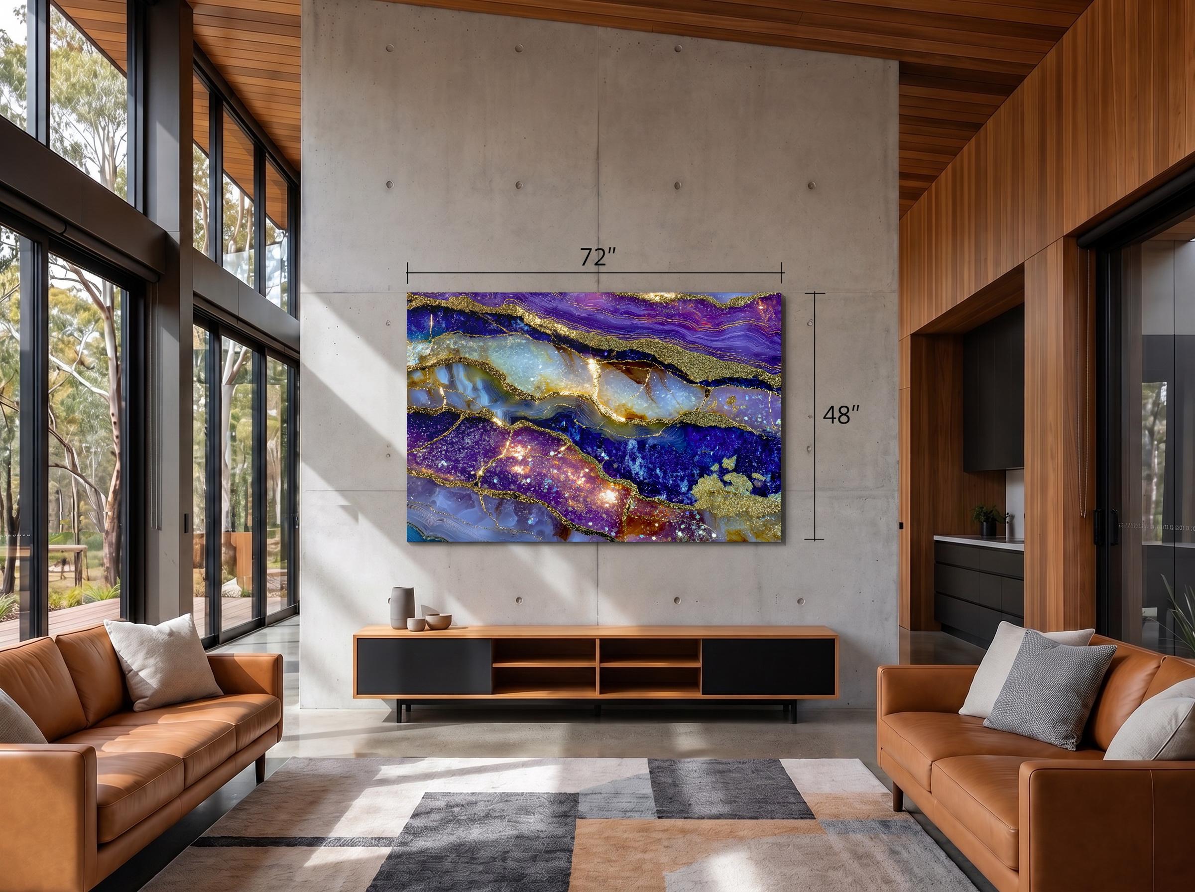 Imperial Amethyst Geode - Luxury Crystal AcrylGlass Wall Art for Modern Interiors