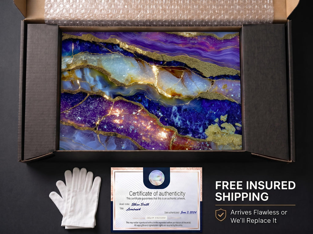 Imperial Amethyst Geode - Luxury Crystal AcrylGlass Wall Art for Modern Interiors