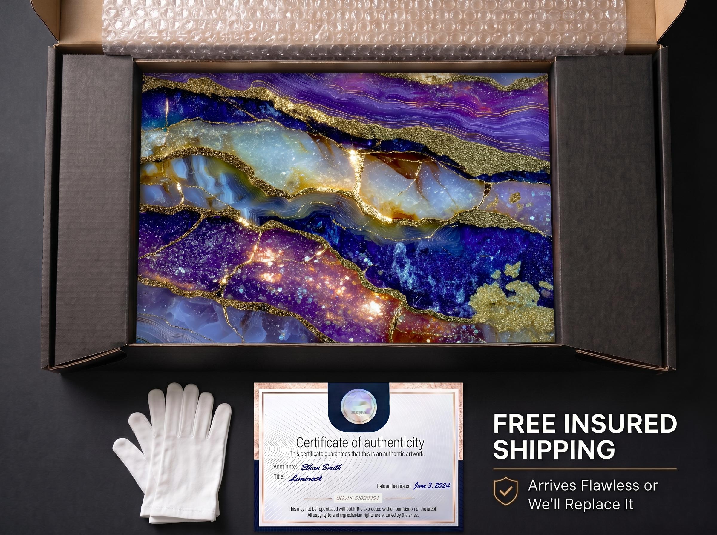 Imperial Amethyst Geode - Luxury Crystal AcrylGlass Wall Art for Modern Interiors