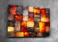 Amber Radiance Mosaic: Crystal AcrylGlass Wall Art - Modern Statement Piece