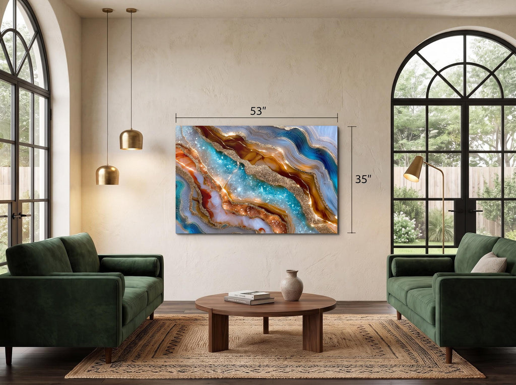 Emerald Forest Crystal AcrylGlass Wall Art: Modern Green Abstract Decor