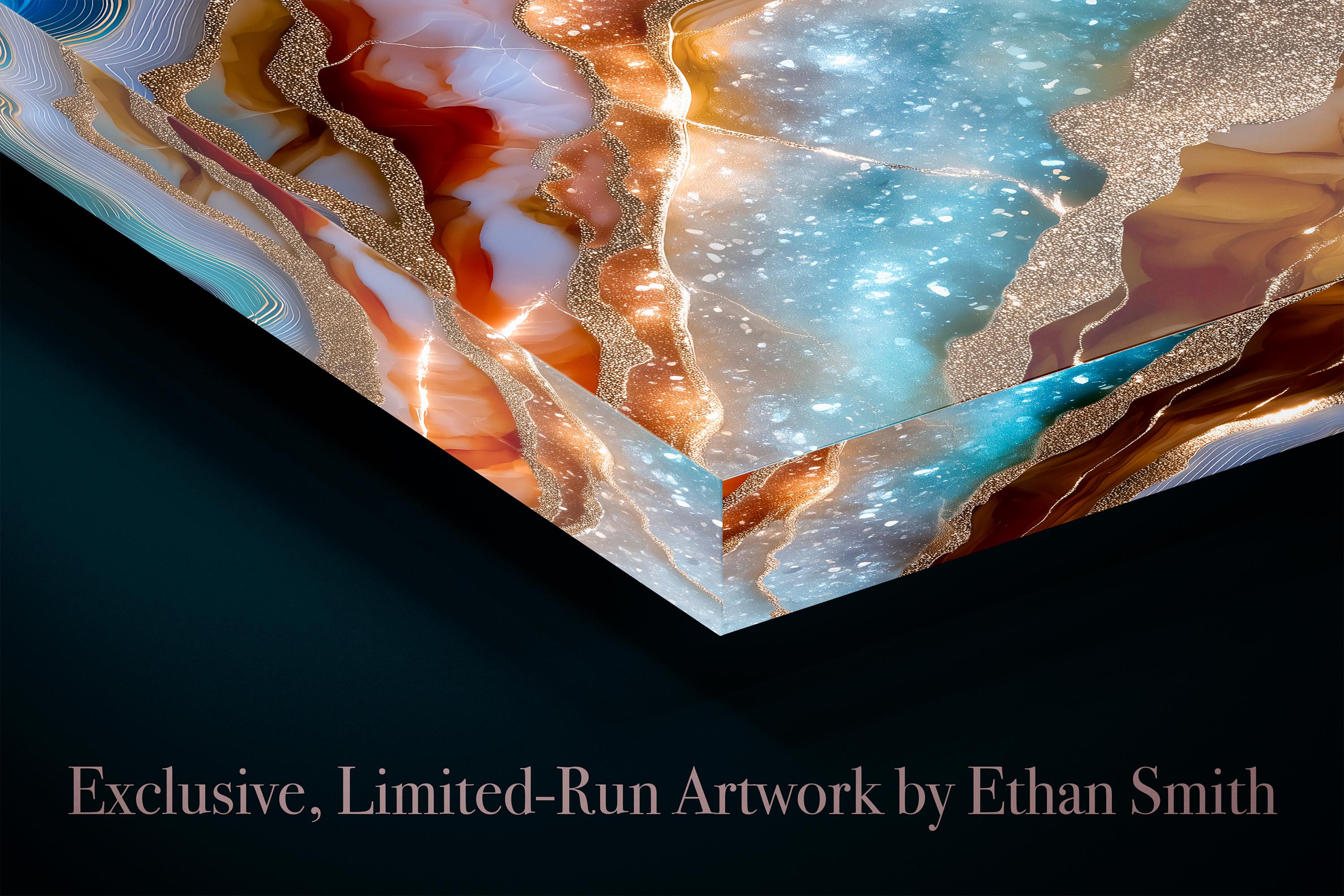 Emerald Forest Crystal AcrylGlass Wall Art: Modern Green Abstract Decor