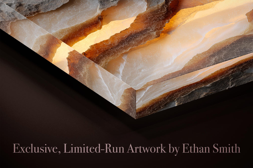 Solenne Rift Crystal AcrylGlass Wall Art, Organic Mineral Abstract Decor, Luxury Interiors