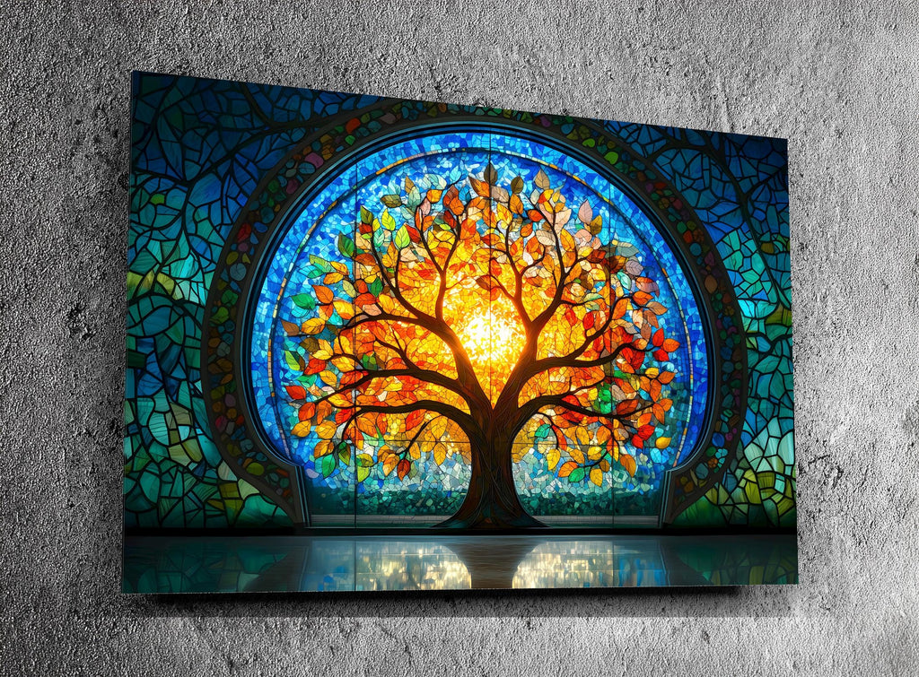 Tree of Life Radiant Crystal AcrylGlass Wall Art