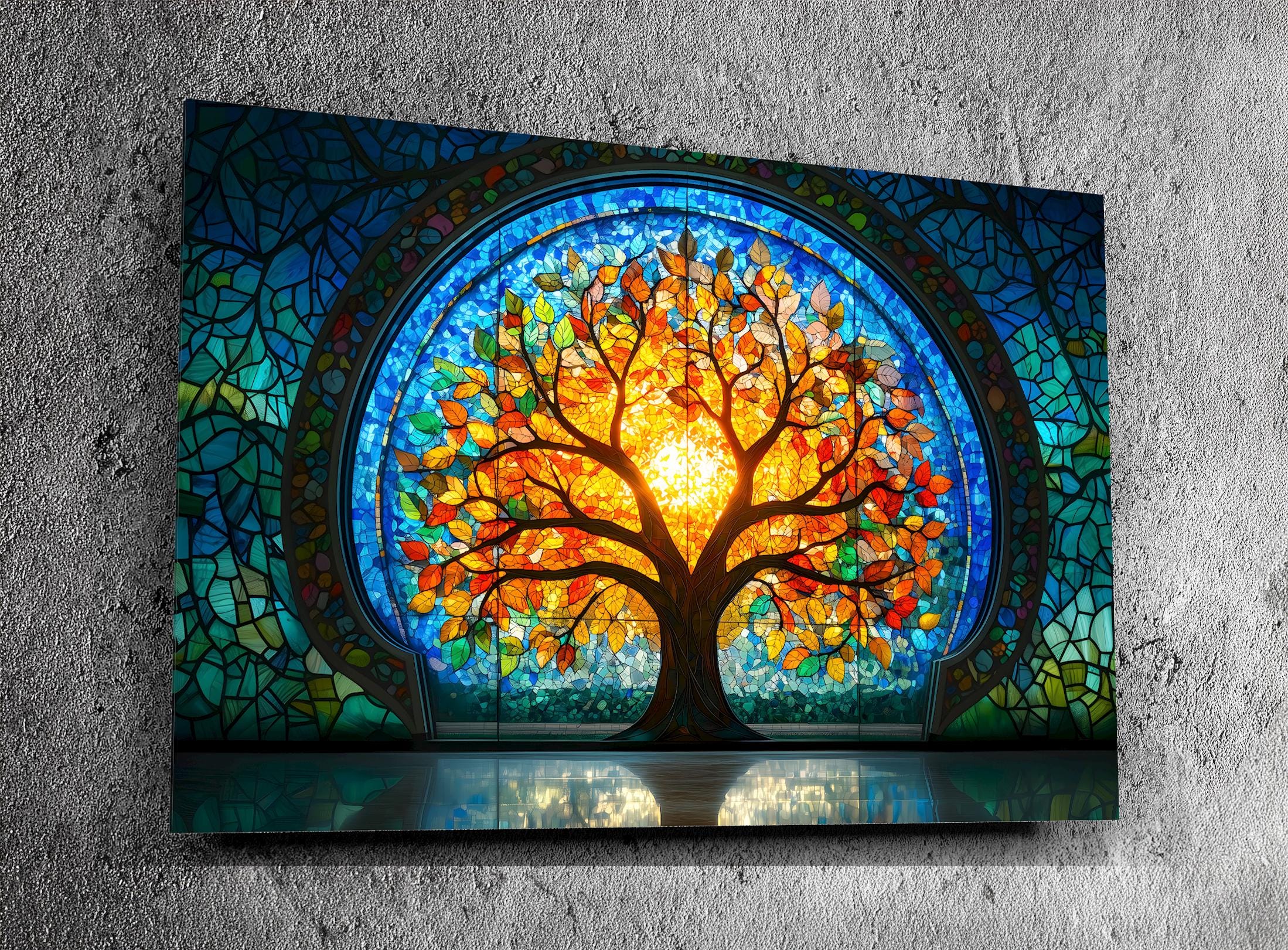 Tree of Life Radiant Crystal AcrylGlass Wall Art