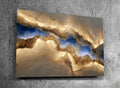 Sapphire Lumina Vein Crystal AcrylGlass Wall Art, Blue Onyx Stone Inspired Statement Panel
