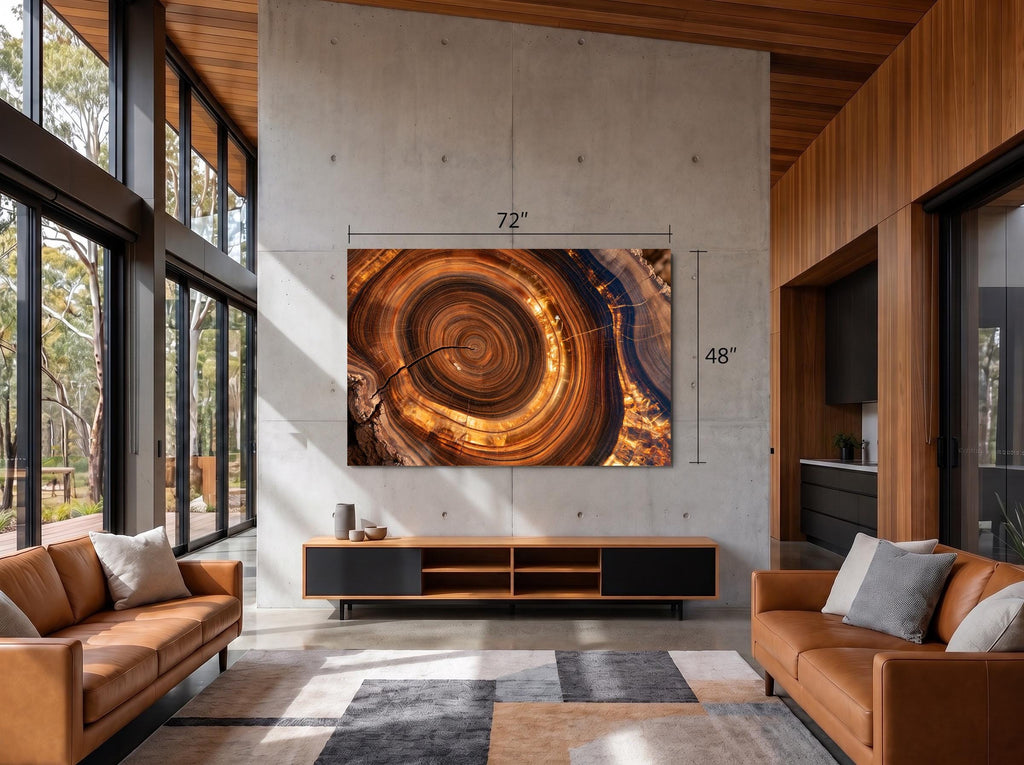 Imperial Petranova - Crystal AcrylGlass Wall Art – Petrified Wood Organic Statement Artwork