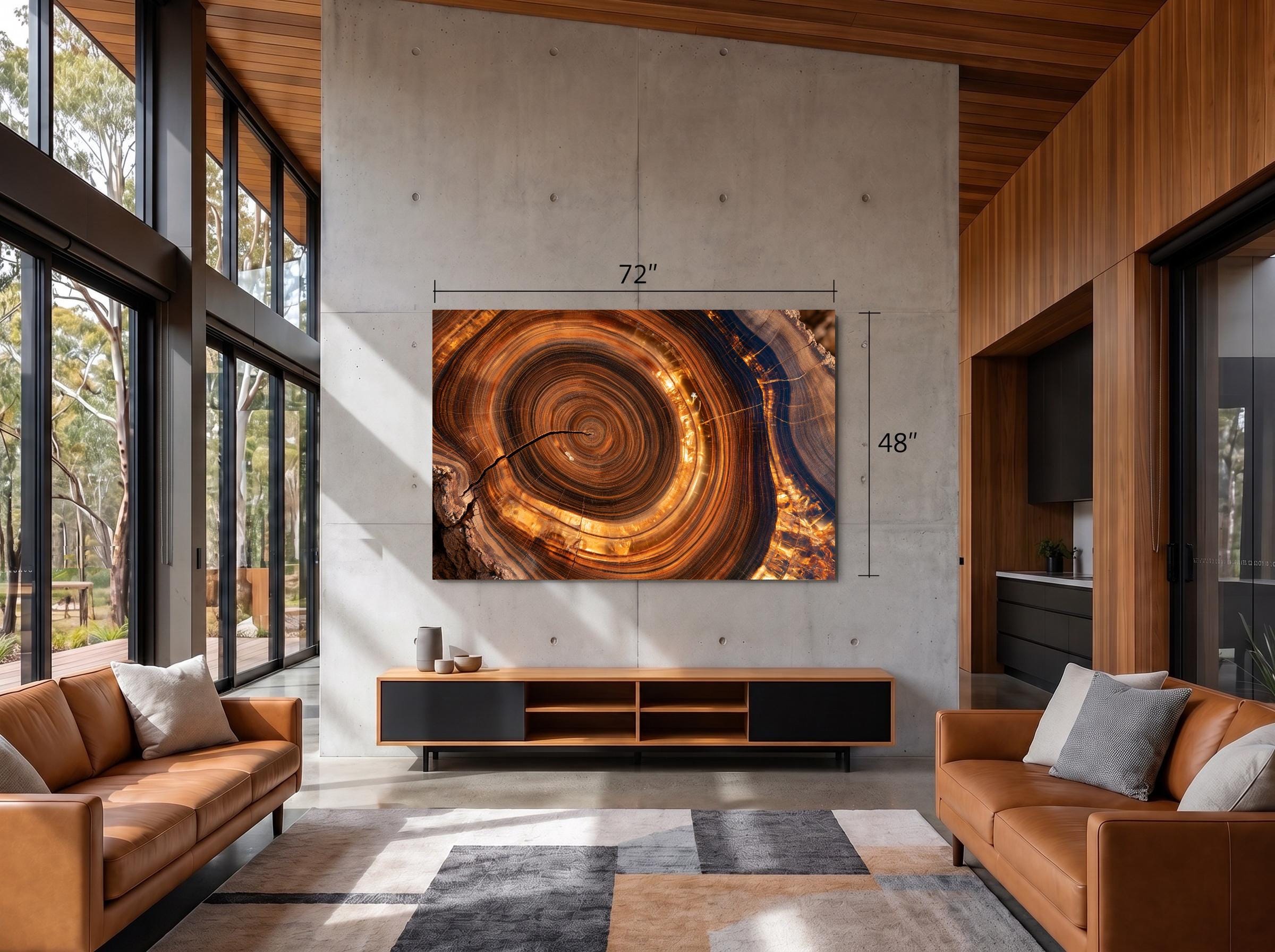 Imperial Petranova - Crystal AcrylGlass Wall Art – Petrified Wood Organic Statement Artwork